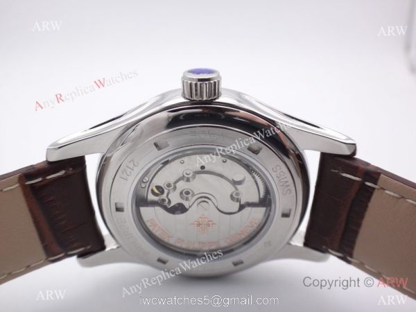 Best Patek Philippe Replica Automatic Watch Stainless Steel / Brown Leather Strap 6