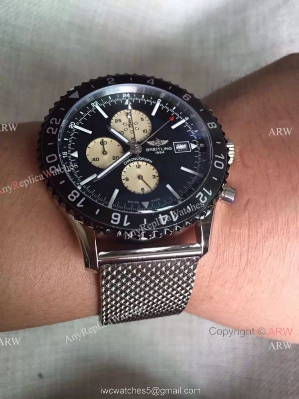 New 2016 Breitling CHRONOLINER SS Black Chronograph Dial Replica Watch 6