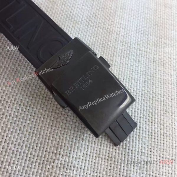 Copy Breitling Chronomat B01 Black Case RUBBER Strap Men Watch 6