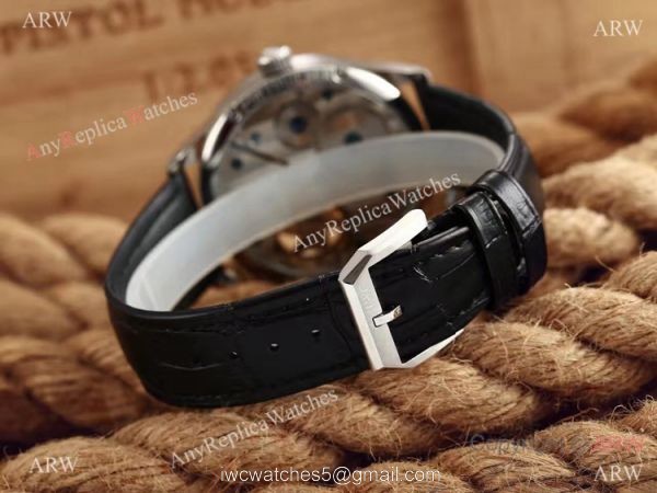 High Quality Replica IWC Tourbillon Portuguese SS Black Leather Watch 6