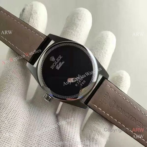 Grade 1A Replica Rolex Cellini Danaos Watch Black Face Stainless Steel 6