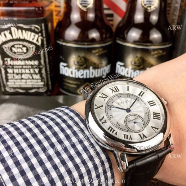 2019 Replica Cartier Ronde Solo 42mm Watches SS Black Leather Strap 6