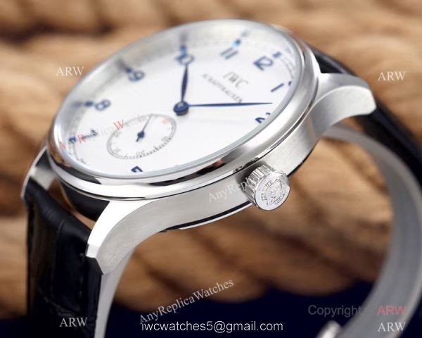 IWC Schaffhausen Portuguese 8 Days Replica Watch SS White Dial 6