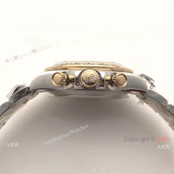 JF Swiss Grade 7750 Rolex Daytona 2-Tone Watch Gold Face Black Subdials 6