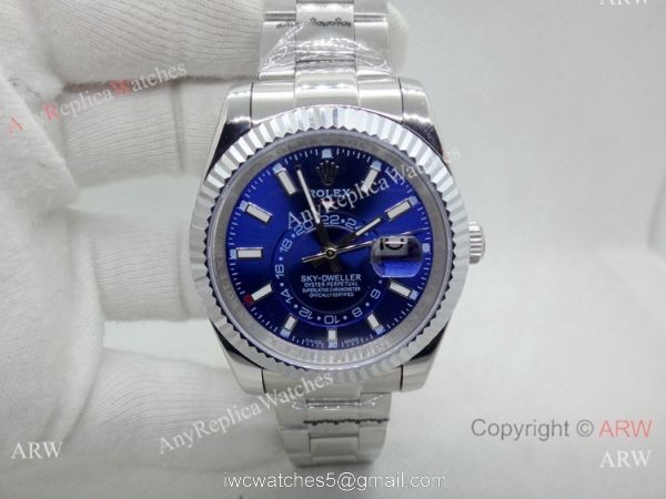 High Quality Replica Rolex Sky-Dweller Blue Face Sapphire glass 40mm Watch 6