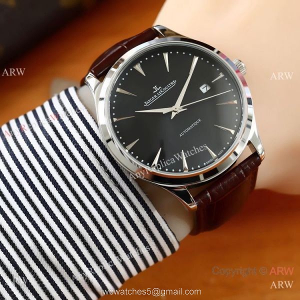 Best Copy Jaeger LeCoultre Master Ultra thin Men Watches SS Black Dial 6