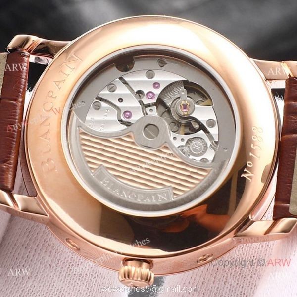 Swiss Replica Blancpain Villeret Perpetual Calendar Rose Gold Mens Watch ETA6654 6