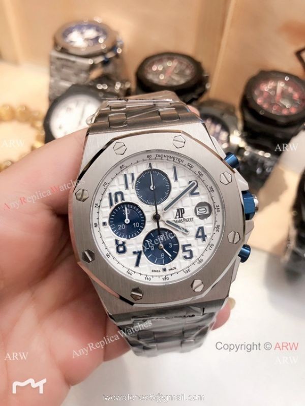 Solid Black Audemars Piguet Royal Oak Offshore Replica Watches Chronograph Dial 42mm 6