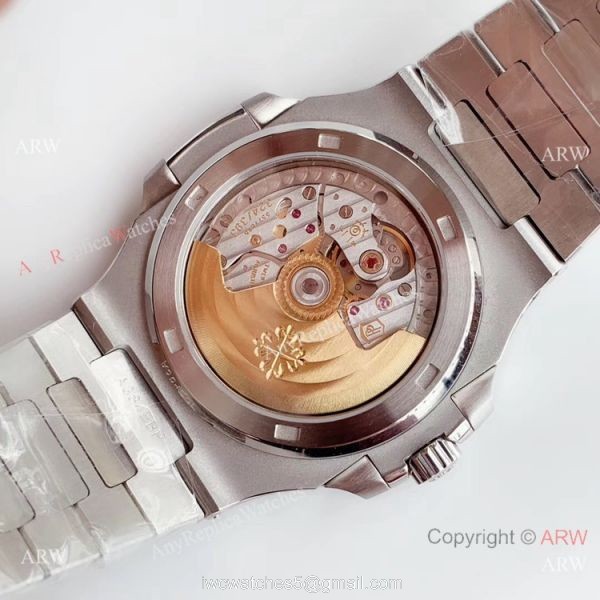 (GR) Swiss Replica Patek Philippe Nautilus Stainless Steel White Face Watch 40mm 6
