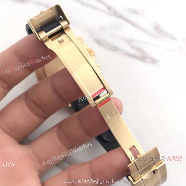 Copy Daytona Gold Case Black Rubber watch / AR Factory rolex watch 6