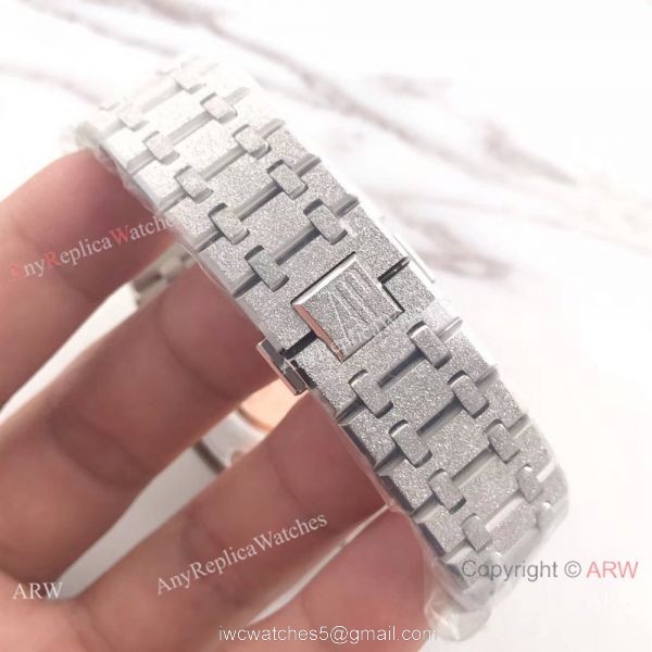 JF Factory Copy Audemars Piguet Royal Oak Frosted Case Grey Face 41mm Watch 6