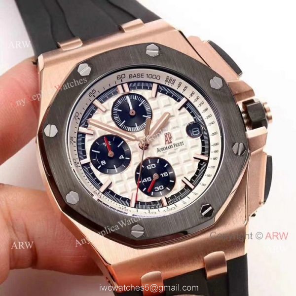Audemars Piguet Royal Oak Offshore Rose Gold White Face Replica Watch 6