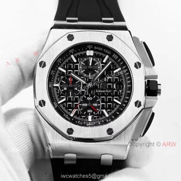 Royal Oak Offshore Replica Audemars Piguet Watches For Sale SS Black Rubber Strap Luxury Watch 6