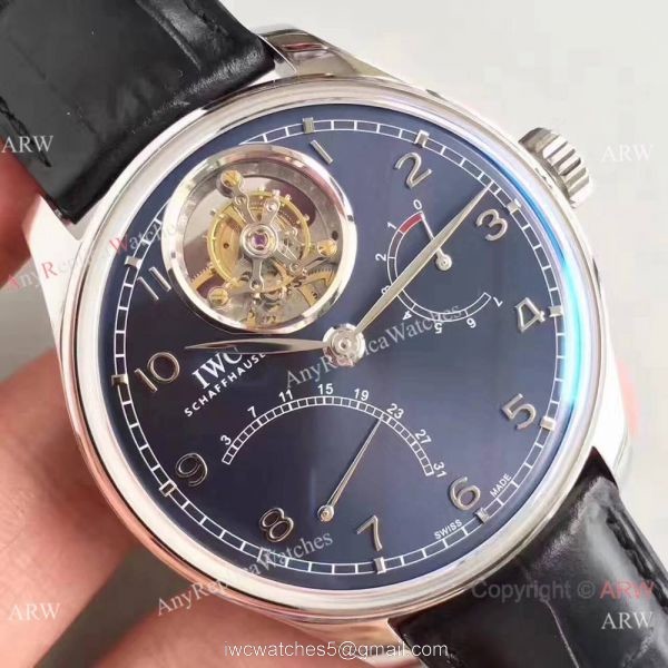 IWC Portugieser Tourbillon MysteRe ReTrograde Fake Watch Blue Face SWISS Grade 6