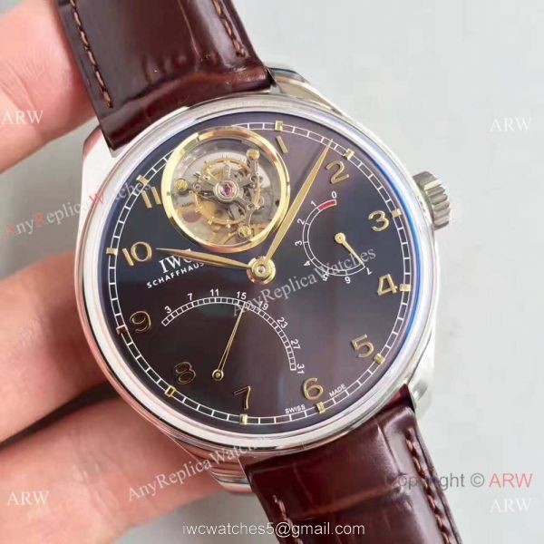 IWC Portugieser Tourbillon SS Slate-coloured Dial Replica Watch Swiss Grade 6