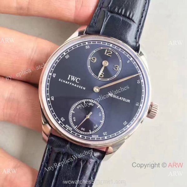 Swiss Grade Replica IWC Regulateur Watch Blue Dial 43mm 6
