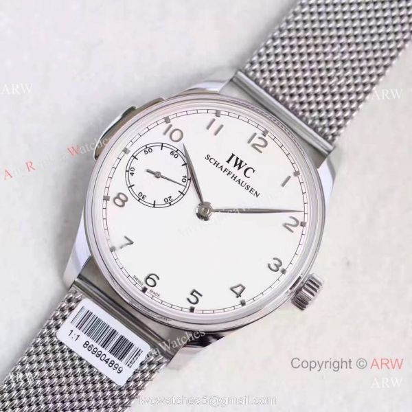 Replica IWC Portuguese Minute Repeater Stainless Steel Mesh Strap Watch 6