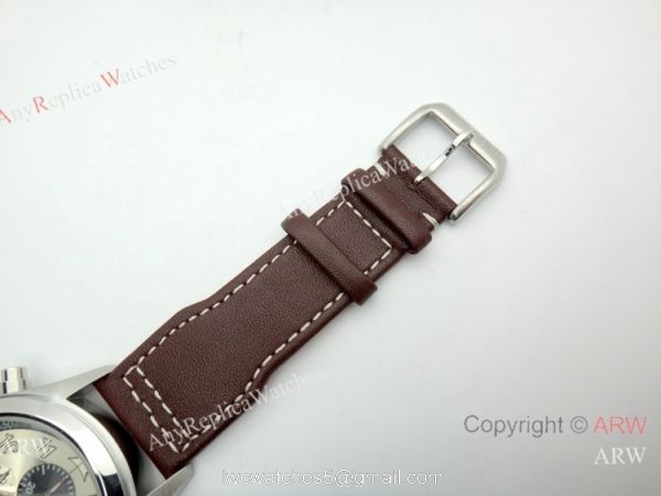 Copy Iwc Pilot Spitfire Chronograph White Dial Brown Leather Strap 6