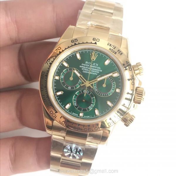 Rolex AR Factory Daytona Green Dial Yellow Gold Watch (904L SS) 6