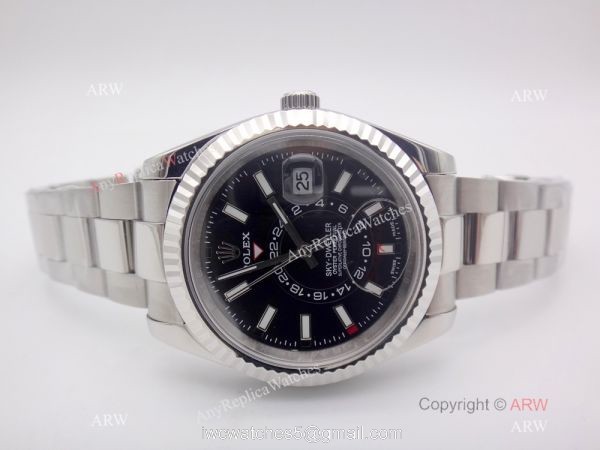 High Quality Rolex Sky Dweller Replica Watch Stainless Steel Black Face 40mm 6