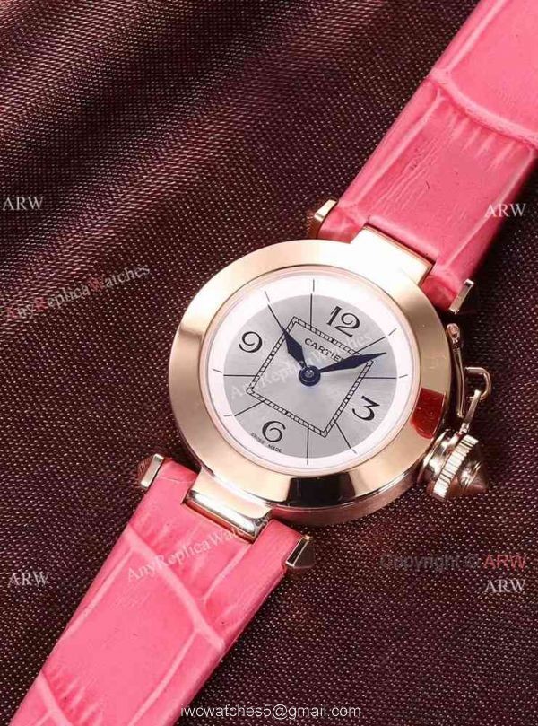 Knock off Cartier Pasha Ladies 28MM Watch Rose Gold Pink Version 6