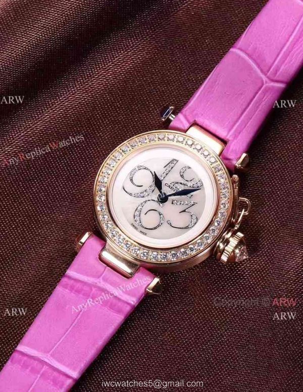 Wholesale Price Replica Cartier Pasha Lady Watch Rose Gold Case Blue Version 6