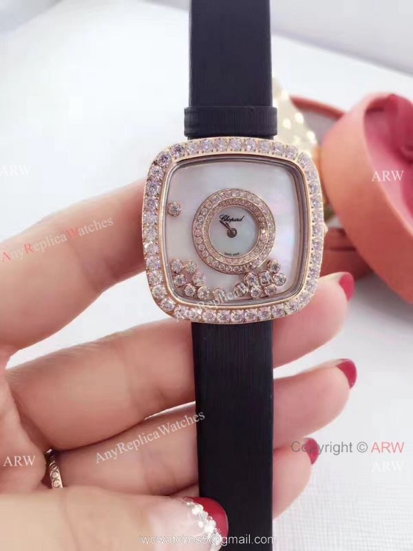 Swiss Quartz Happy Dreams Chopard Lady Watch Pink Leather Rose Gold 6