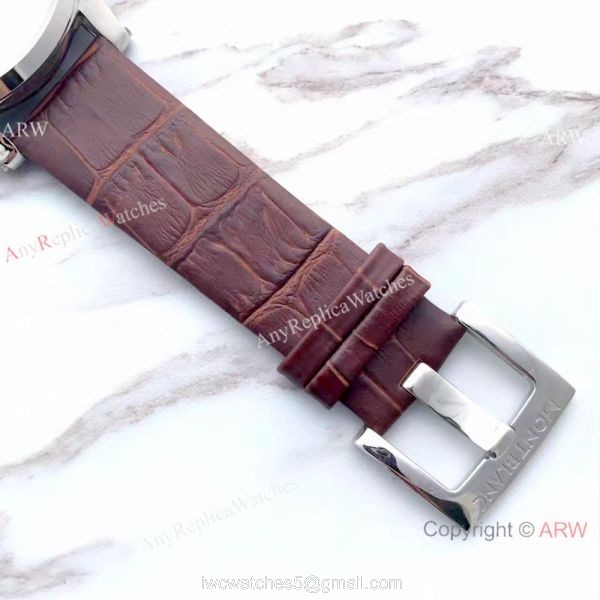 Mont Blanc Clone TimeWalker Chronograph Brown Leather Strap Watch Grade AAA 6