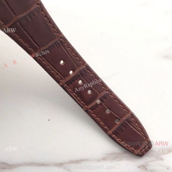 New Style Replica Audemars Piguet Extra Thin Watch Brown Leather Strap White Dial 6