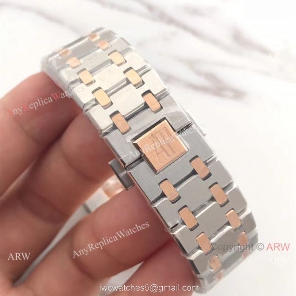 New Audemars Piguet Royal Oak Extra Thin 2-Tone Rose Gold White Watch 39mm 6