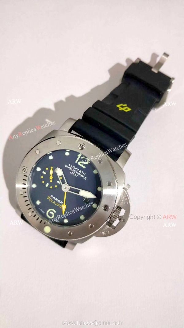 AAA Copy Panerai Luminor Submersible GMT PAM 719 Black Rubber Watch 6