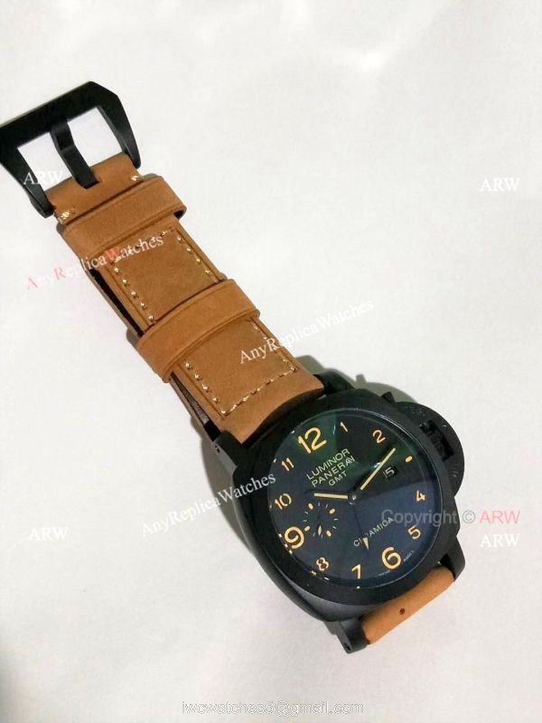 Copy Panerai Luminor GMT PAM0441 Watch Black Steel 44mm 6