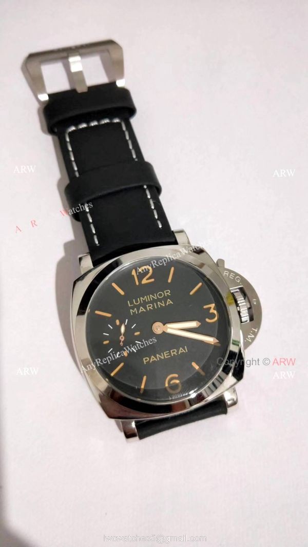 FAKE PAM422 LUMINOR MARINA PANERAI 47MM WATCH SS BLACK DIAL 6
