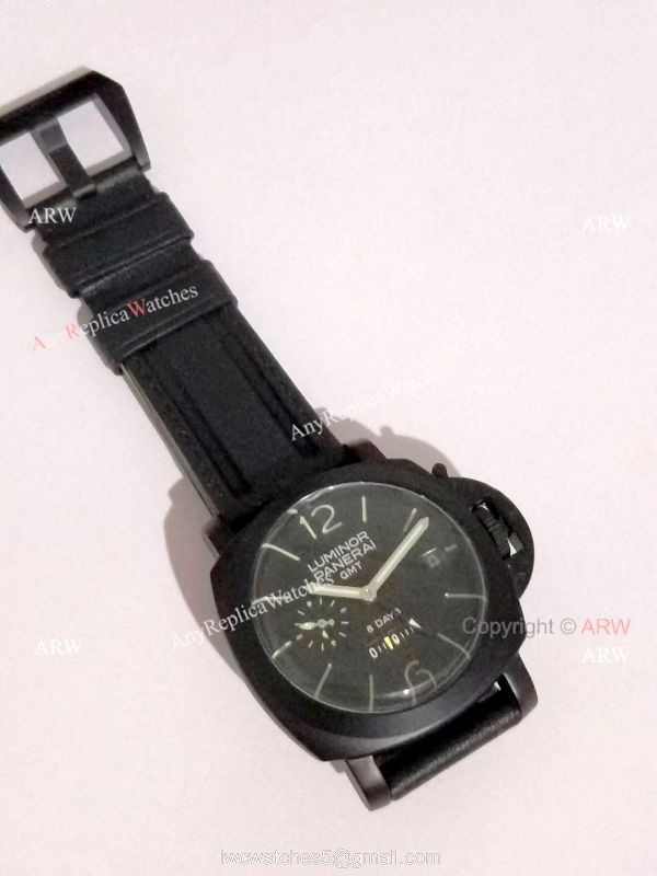 New Panerai PAM 233 Luminor GMT 8 Days Black Steel Case Watch 6