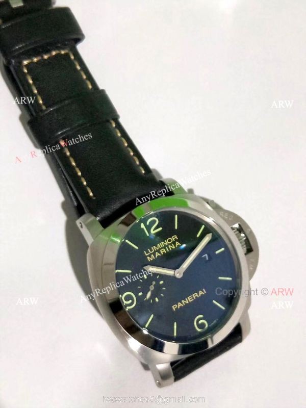 Buy Fake Panerai Watch Luminor Marina Pam 312 Black Leather Wrist 6