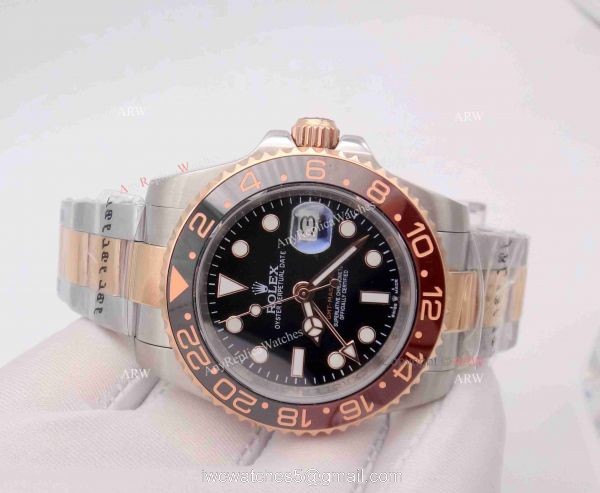 New Baselworld Rolex GMT-Master II BlackBrown Ceramic Bezel Watch 40MM 6