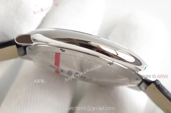 AF Factory Swiss Cartier Ballon Bleu White Dial Black Leather Strap Watch 6
