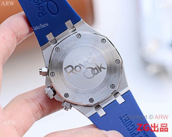 New Copy Audemars Piguet Iced Out Royal Oak Blue Chronograph Watch 6