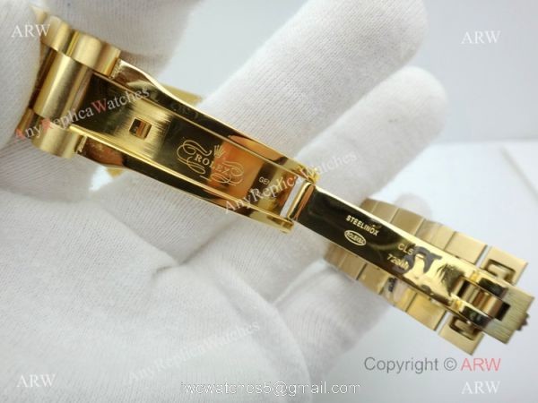 Replica Rolex Day Date Yellow Gold President Diamond Hour Marker Mens Watch 40mm 6