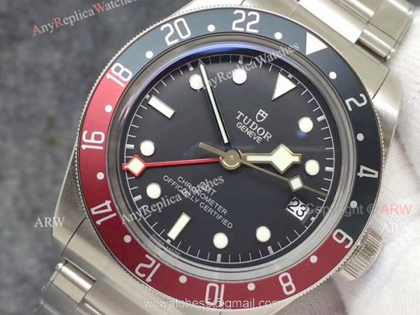 Replica Tudor Black Bay GMT Pepsi Watch For Sale Blue Red Bezel Black Dial 6