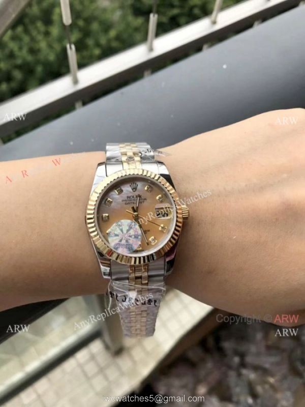 Rolex 16233 Fake Datejust 2-Tone Diamond markers Watch 31mm 6
