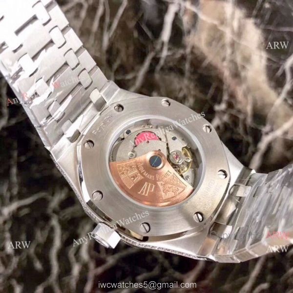 Fake Audemars Piguet Royal Oak Diamond Watches Stainless Steel Champagne Face 6