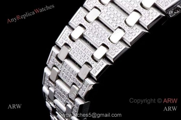 AAA Replica Audemars Piguet Ice Royal Oak Stainless Steel Blue Chronograph Watch 6