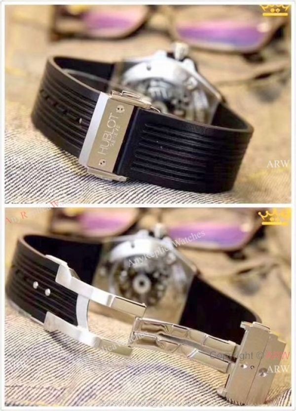 Hublot Big Bang Automatic Watch Replica SS Skeleton Dial 6