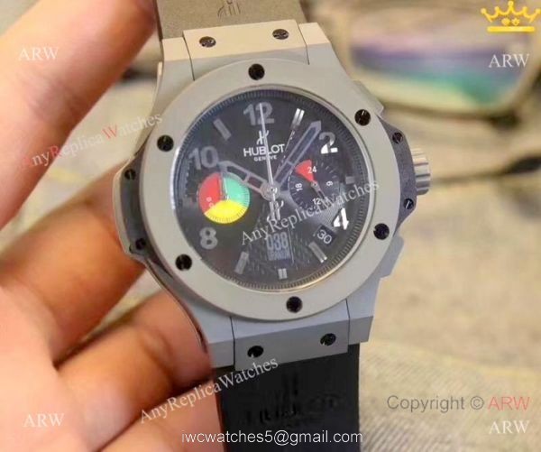 Replica Hublot Big Bang Chrono 45mm Watch Black Rubber Strap 6