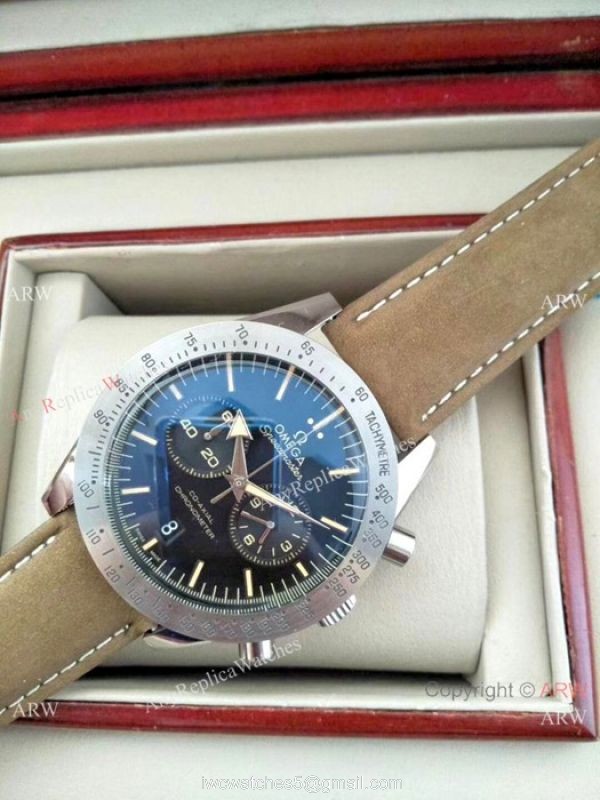 Low Price Omega Clone Watch Speedmaster SS Black Dial Chronograph Watches 6