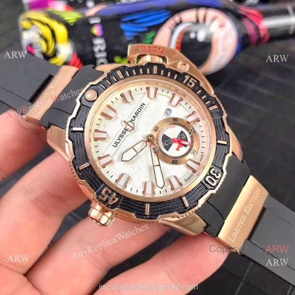 New Ulysse Nardin Deep Dive Hammerhead Shark Limited Edition Watch Copy Rose Gold White Dial 6