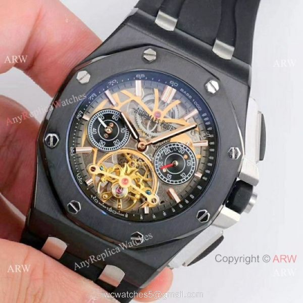 Audemars Piguet Royal Oak offshore SS Blue Face Watch Fake AP Skeleton Watch 6