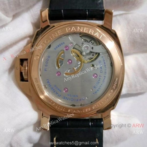 Copy Panerai Luminor Marina 8 Days Rose Gold Black Dial Watch PAM 511 6