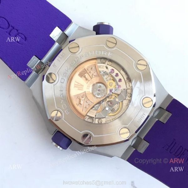 Copy Audemars Piguet Royal Oak Offshore Diver Swiss 3120 Watch SS Purple Dial 6